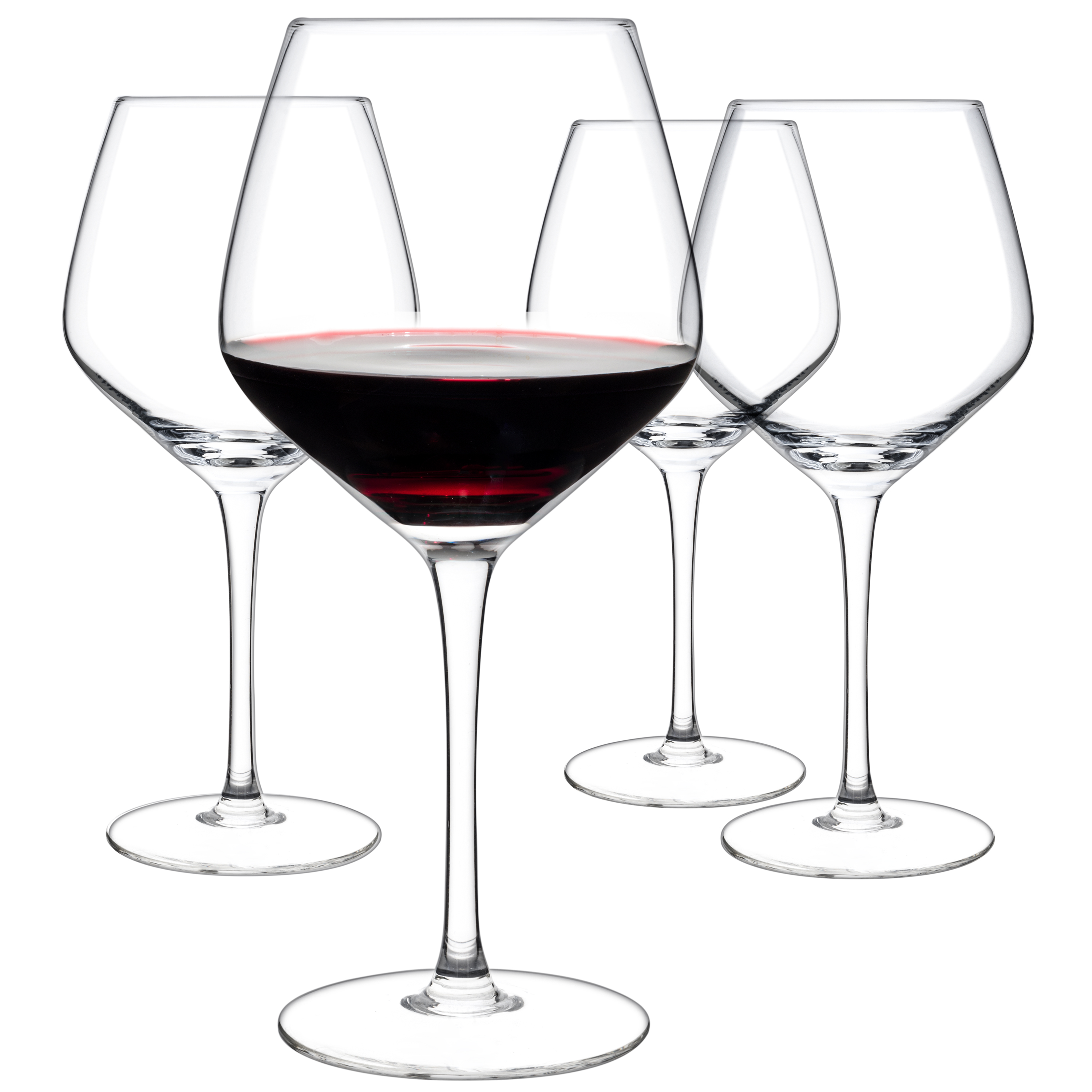 Luxbe - Red Wine Cyrstal Glasses Heart Style (Set of 4)