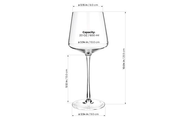 WINE GLASSES HEART STYLE 17 FL.OZ - WINE GLASSES - LuxBe Store