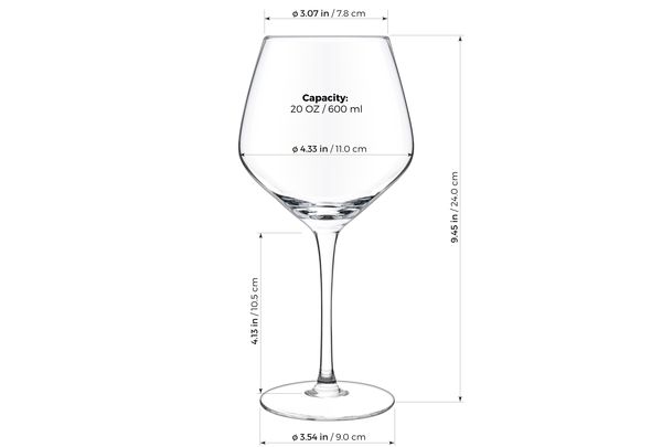 Luxbe Crystal Wine Glasses 20.5-ounce, Set Of 4