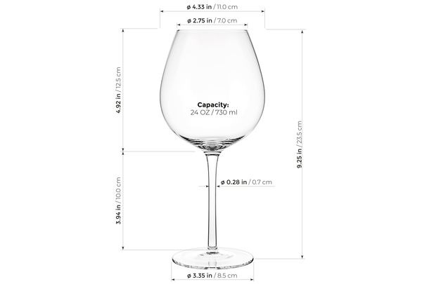 WINE GLASSES BALLOON 24 FL.OZ